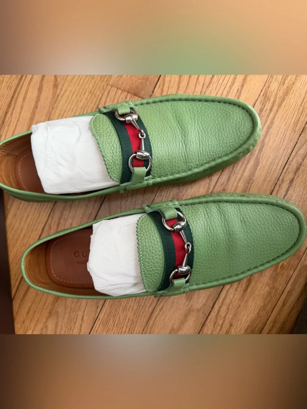 Gucci Men’s Green loafer w horsebit detail